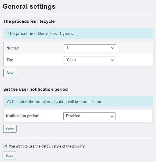 Settings page – FULL subscription
